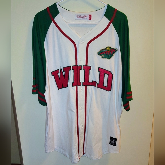 Mitchell & Ness -- MN WILD NHL Baseball Tee - Picture 1 of 4